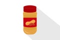 Vector peanut butter bottle icon, flat design